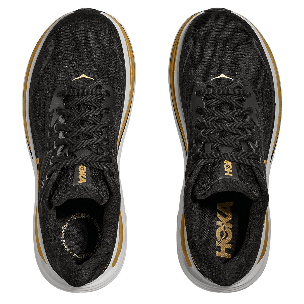 Womens Hoka Clifton 10 in Black/ Gold – Lucky Shoes