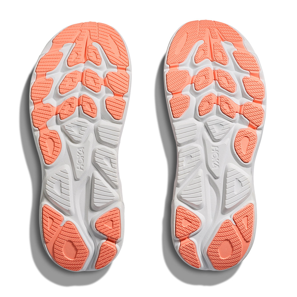 Womens Hoka Clifton 10 Wide in Lilac Cream/Tangerine Glow