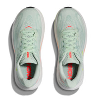 Womens Hoka Clifton 10 in Sea Glass/Neon Flame