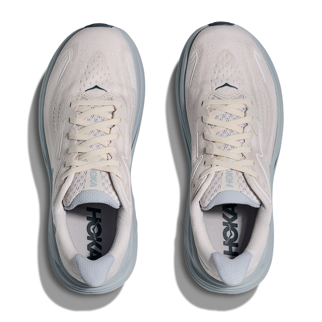 Womens Hoka Clifton 10 Wide in Grout/Mineral Blue