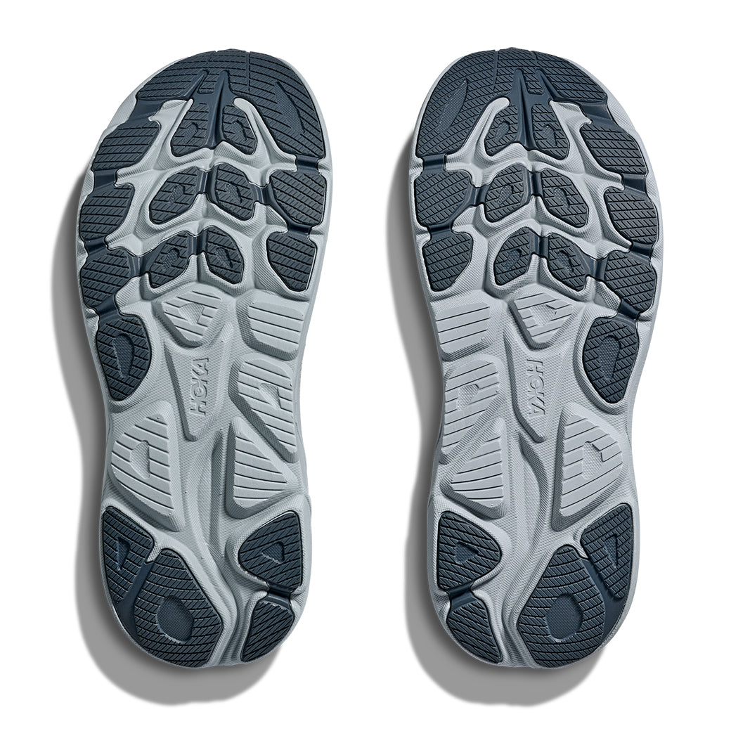 Womens Hoka Clifton 10 Wide in Grout/Mineral Blue