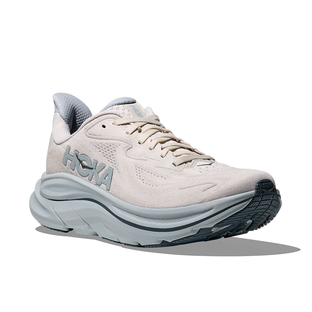 Womens Hoka Clifton 10 in Grout/Mineral Blue