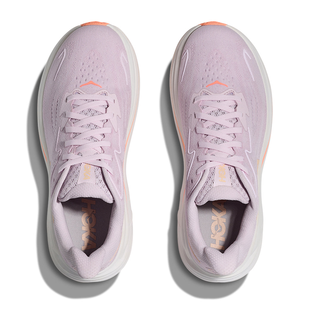 Womens Hoka Clifton 10 in Lilac Cream/Tangerine Glow