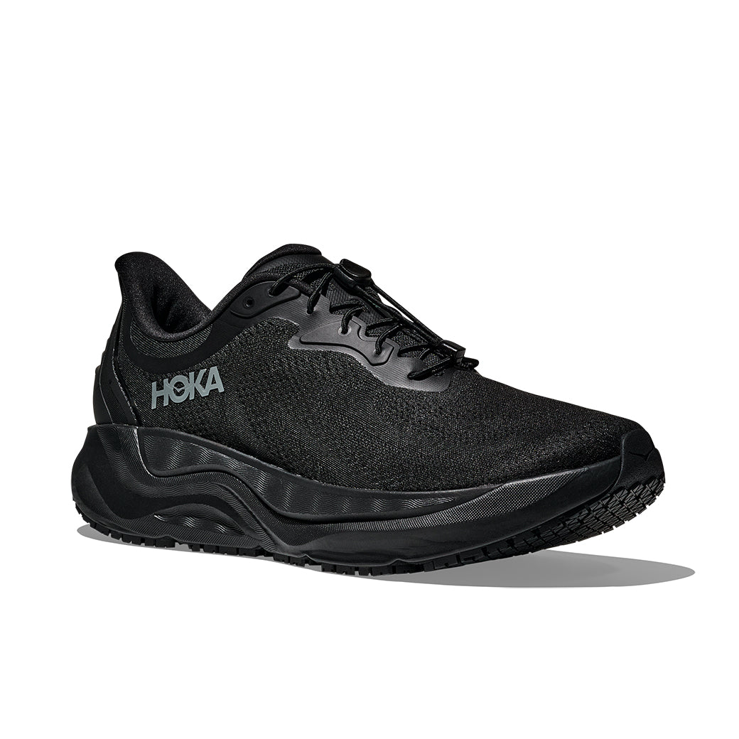 Womens Hoka Arahi SR (Slip Resistant) in Black/Black