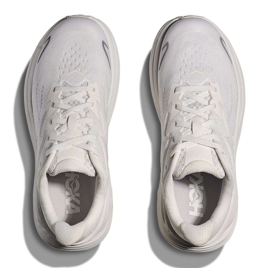 Big Girl Hoka Clifton 10 in White/White – Lucky Shoes