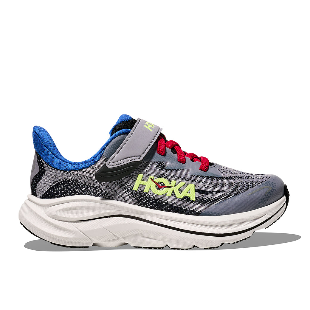 Big Boy Hoka Clifton 10 Alternate Closure in Foggy Grey/Black