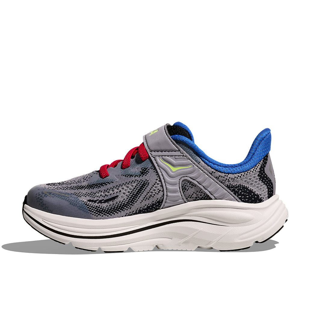 Big Boy Hoka Clifton 10 Alternate Closure in Foggy Grey/Black
