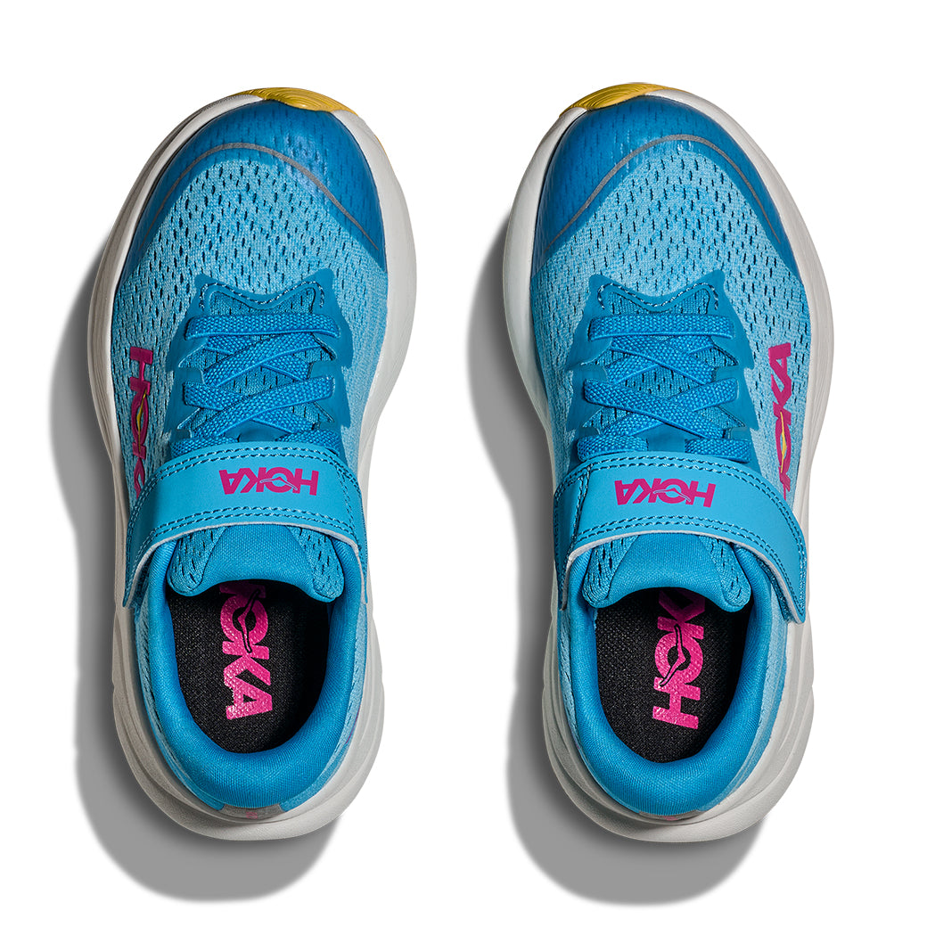 Big Girl Hoka Rincon 4 Alternate Closure in Waterpark/Soaring Blue