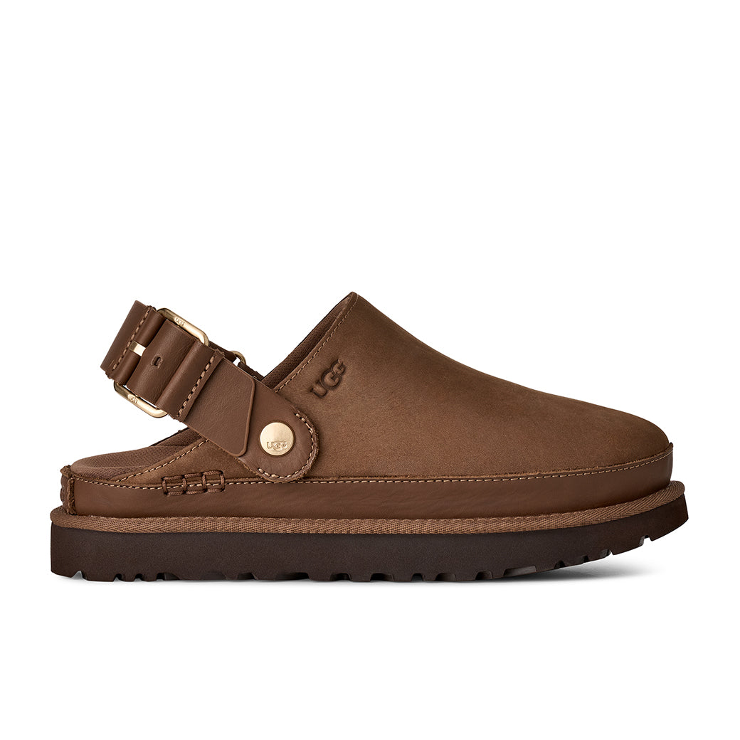 Womens UGG Goldenstar Villa Clog in Dark Chestnut