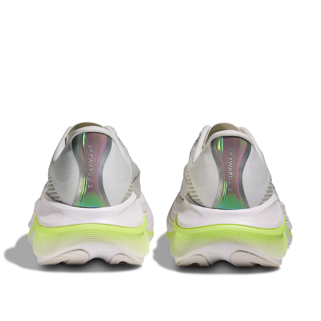 Womens Hoka Skyward X 2 in White/Neon Yuzu