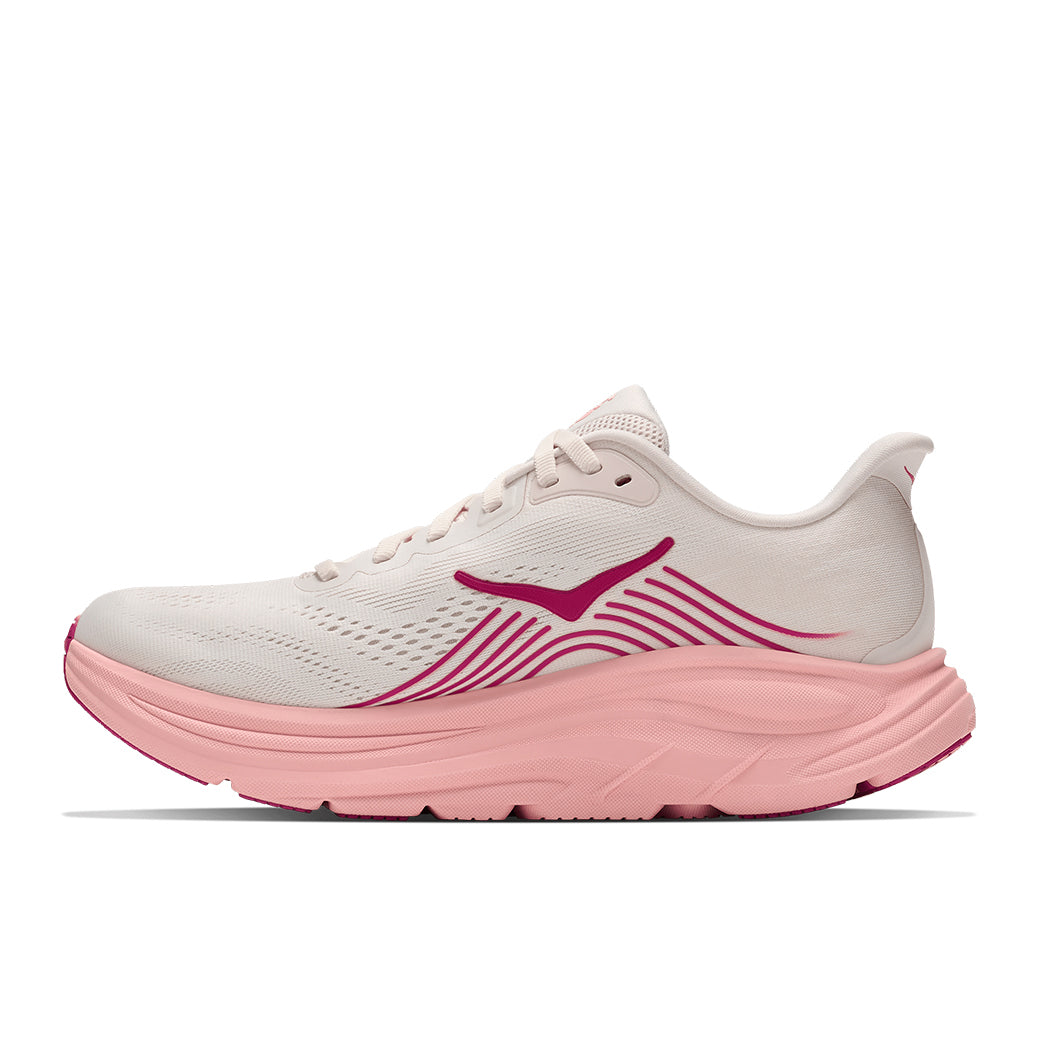 Womens Hoka Clifton 11 Wide in Rose Cream/Dewy Pink