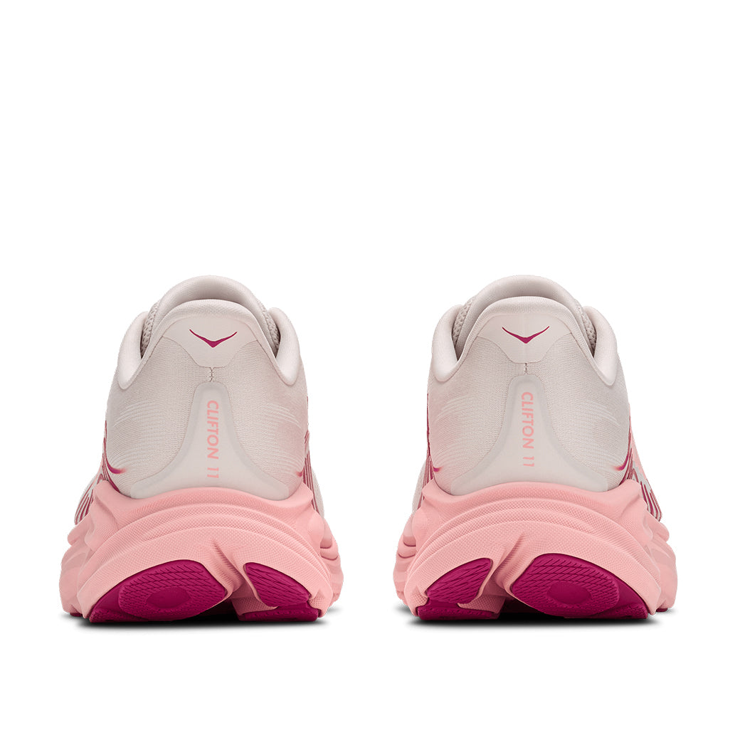 Womens Hoka Clifton 11 Wide in Rose Cream/Dewy Pink