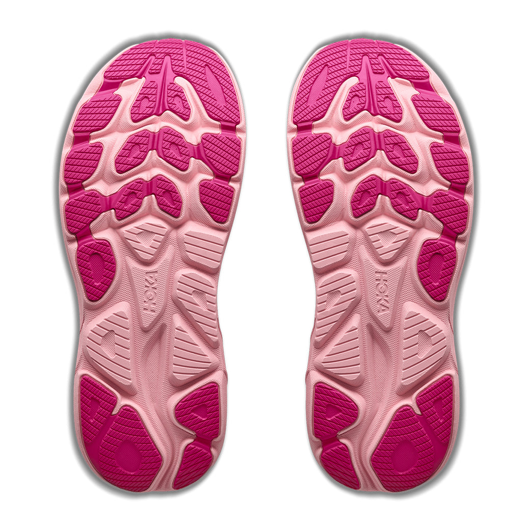 Womens Hoka Clifton 11 Wide in Rose Cream/Dewy Pink