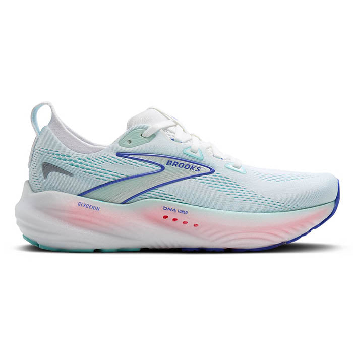 Womens Brooks Running Glycerin 22 in White/Limpet Shell/Amparo