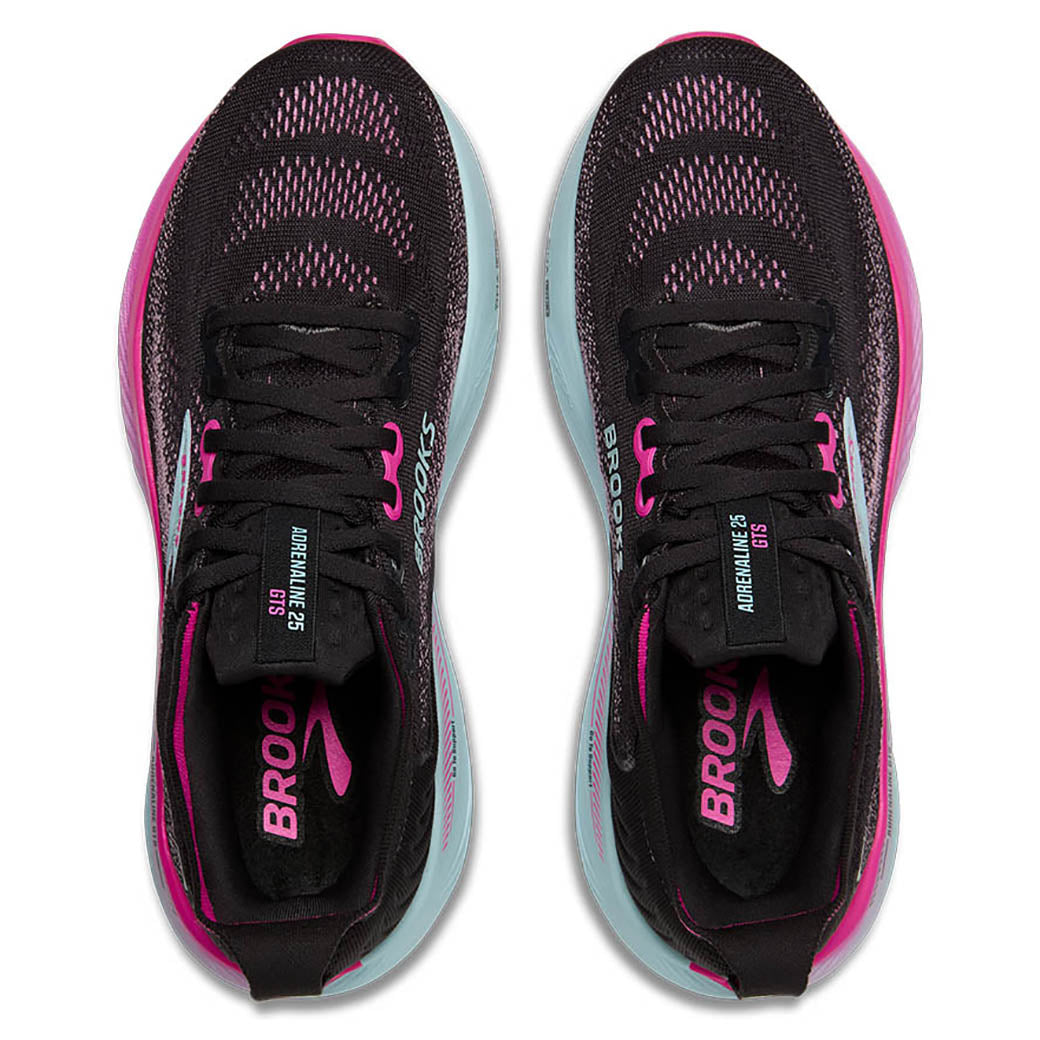 Womens Brooks Running Adrenaline GTS 25 in Black /Cyber Pink/Iced