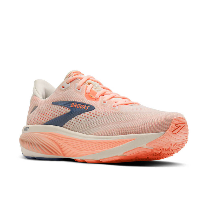 Brooks Running Ghost 18 White/Cyber Peach/Grey