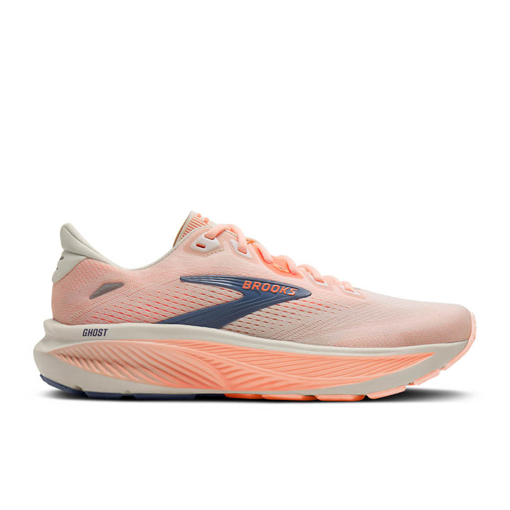 Brooks Running Ghost 18 White/Cyber Peach/Grey