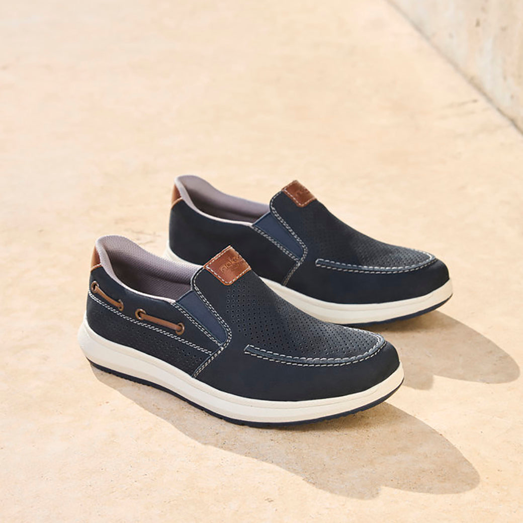 Mens Rieker Reinhard 68 in Pazifik/Amaretto