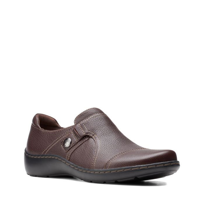 Womens Clarks Cora Poppy in Dark Brown