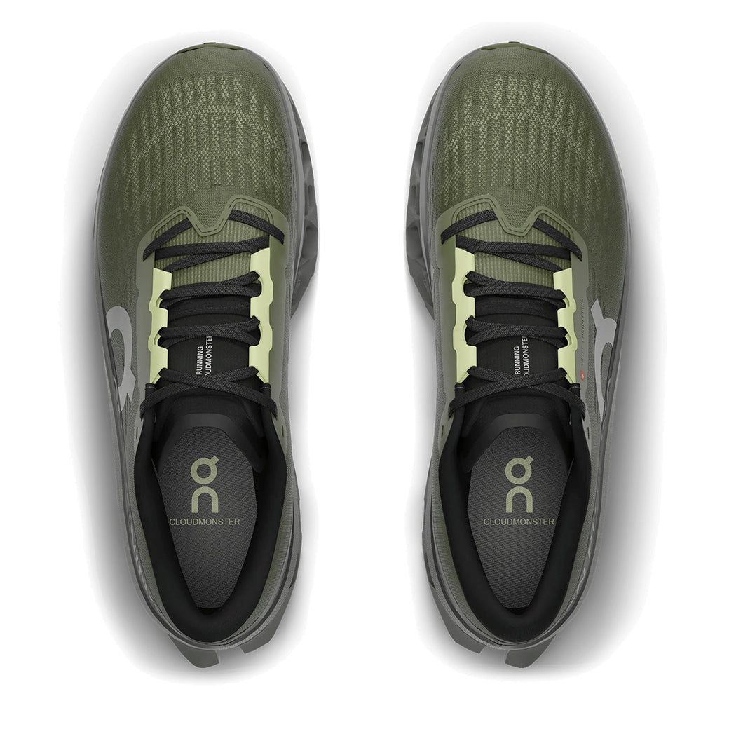 Mens On Running Cloudmonster 3 in Olive/Eclipse – Lucky Shoes