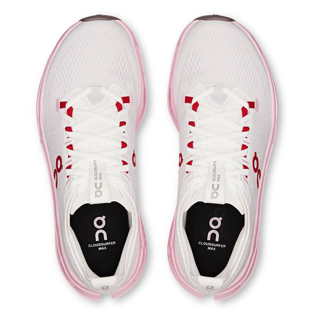 Womens On Running Cloudsurfer Max in Ivory/Peony