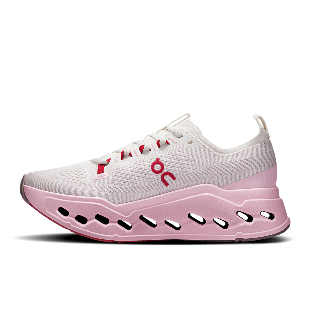 Womens On Running Cloudsurfer Max in Ivory/Peony