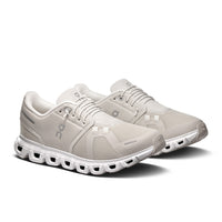 Womens On Running Cloud 6 Wide in Pearl/White