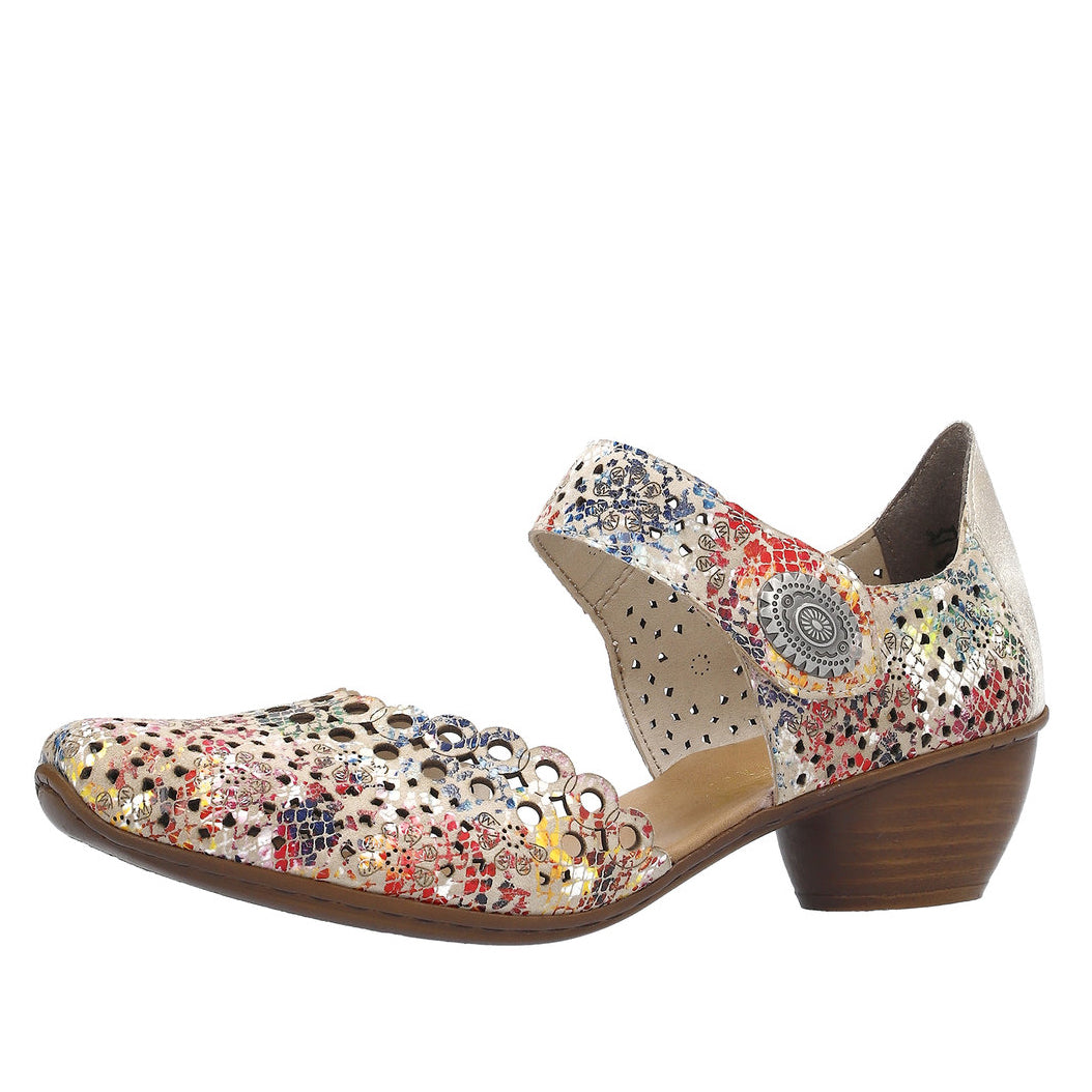 Womens Rieker Mirjam 53 in Beige-Multi/Muschel – Lucky Shoes