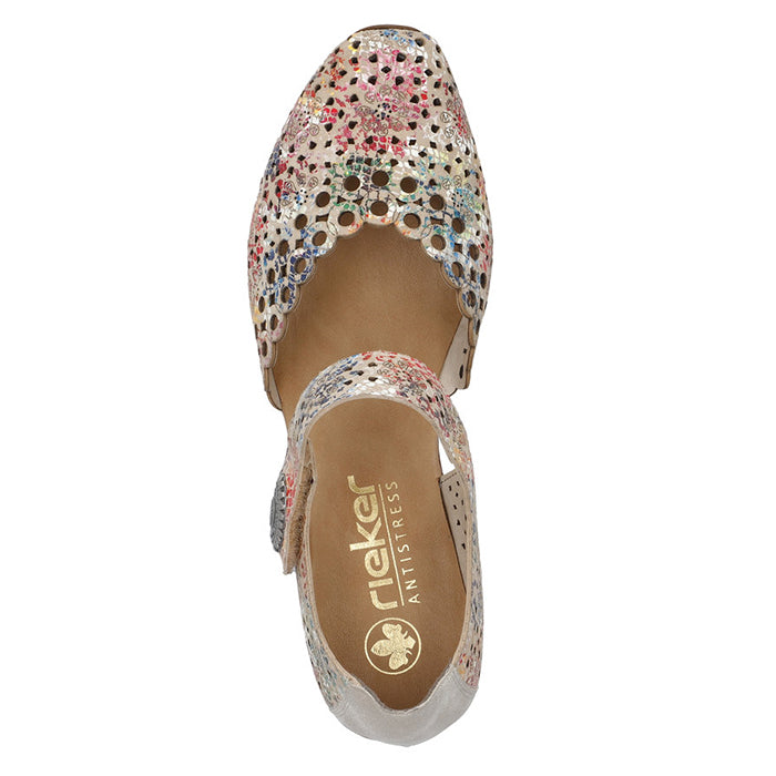 Womens Rieker Mirjam 53 in Beige-Multi/Muschel – Lucky Shoes