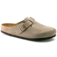 Womens Birkenstock Boston Soft Footbed in Taupe