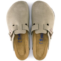 Womens Birkenstock Boston Soft Footbed in Taupe