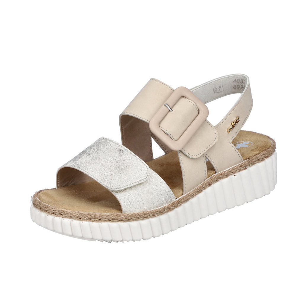 リルメロ Womens Rieker Rachel 60 in Beige-Gold/Perle – Lucky Shoes