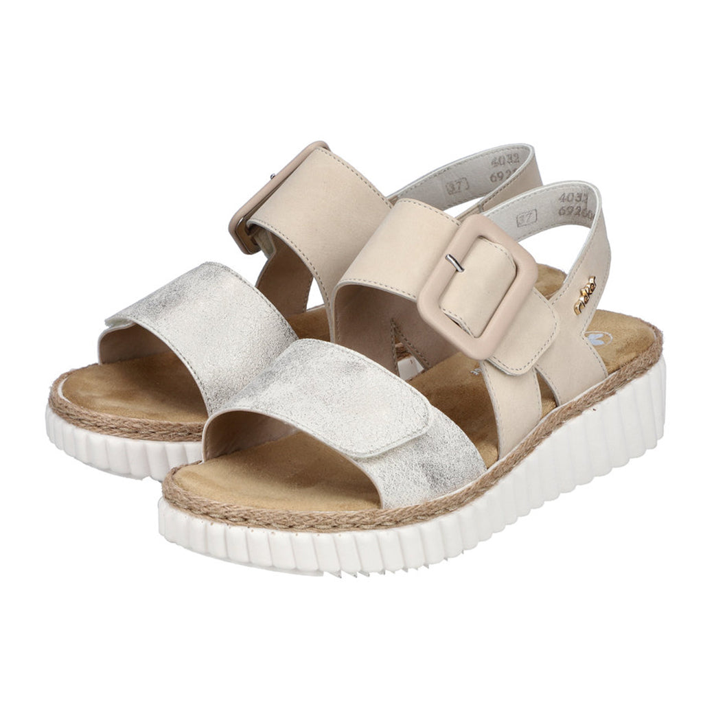 Womens Rieker Rachel 60 in Beige-Gold/Perle