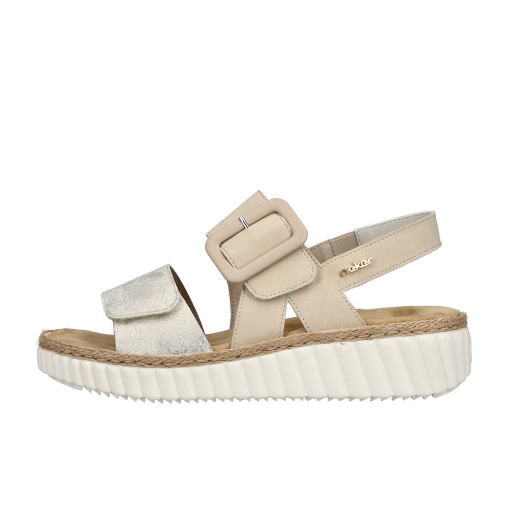 Womens Rieker Rachel 60 in Beige-Gold/Perle