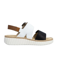 Womens Rieker Rachel 60 in Schwarz/Weiss/Cayenne