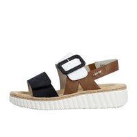 Womens Rieker Rachel 60 in Schwarz/Weiss/Cayenne