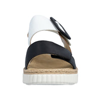Womens Rieker Rachel 60 in Schwarz/Weiss/Cayenne