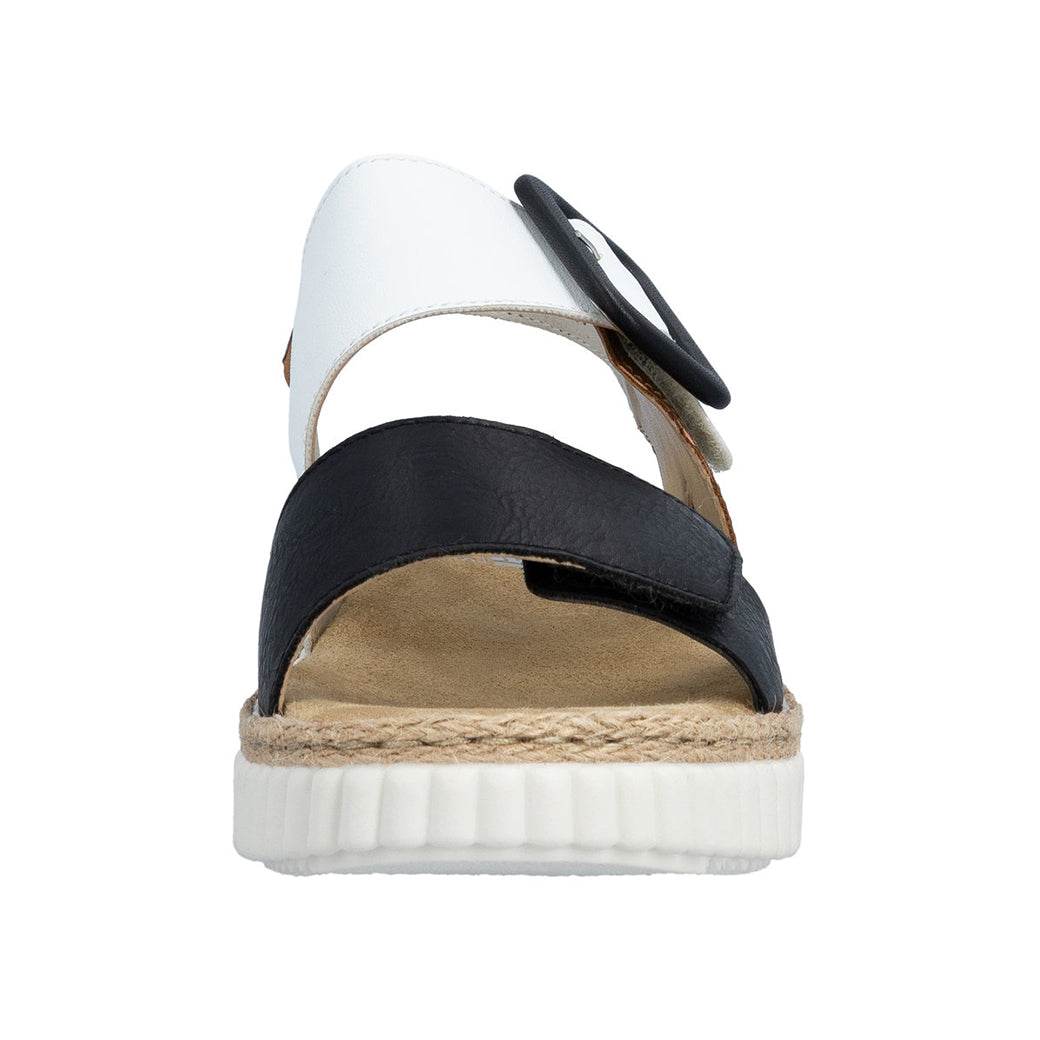 Womens Rieker Rachel 60 in Schwarz/Weiss/Cayenne