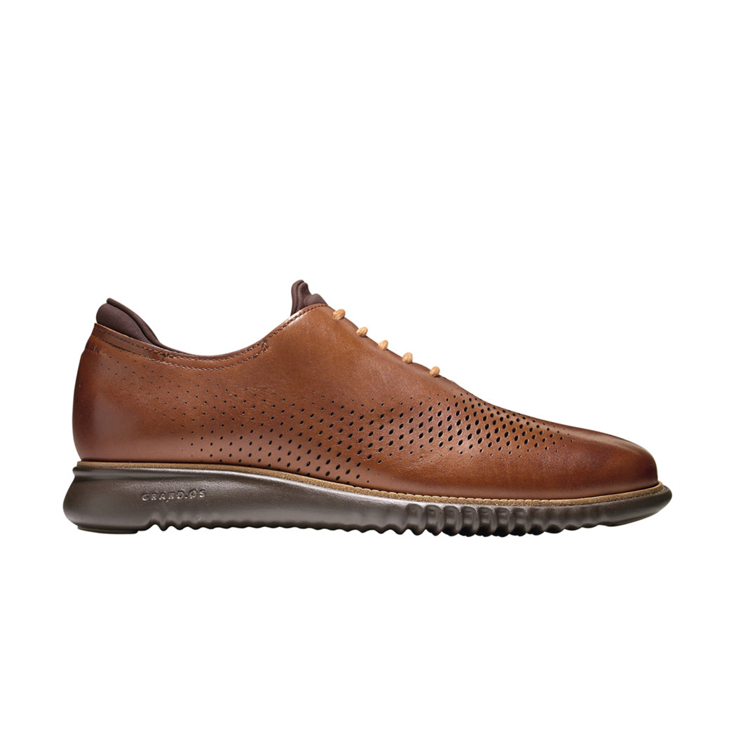 Mens Cole Haan Zerogrand Laser Wingtip Oxford in British Tan/Java