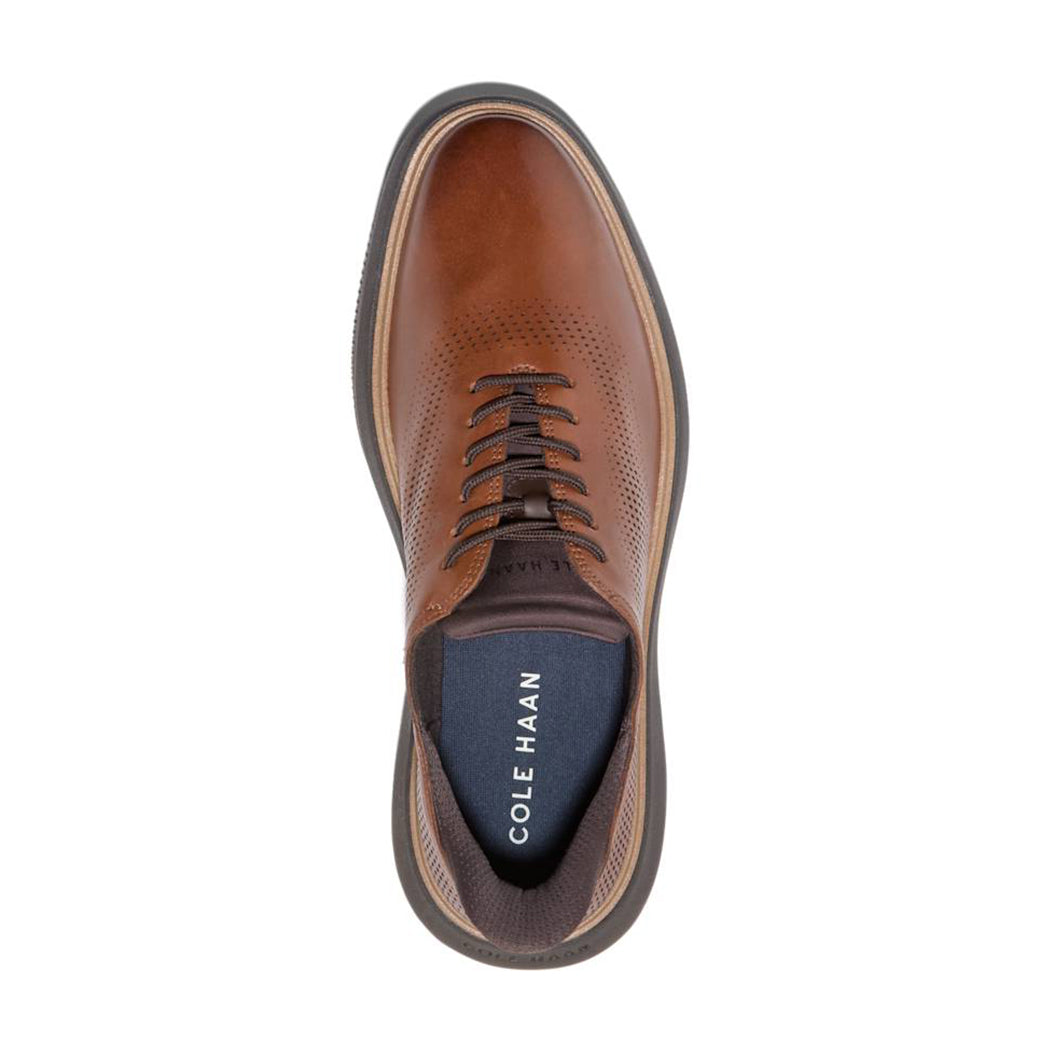 Mens Cole Haan Grand Phaze Laser Quick-On Oxfords in British Tan/Natural/Java