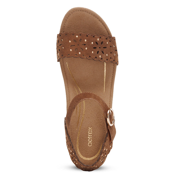 Womens Aetrex Sydney Cutout in Scotch – Lucky Shoes