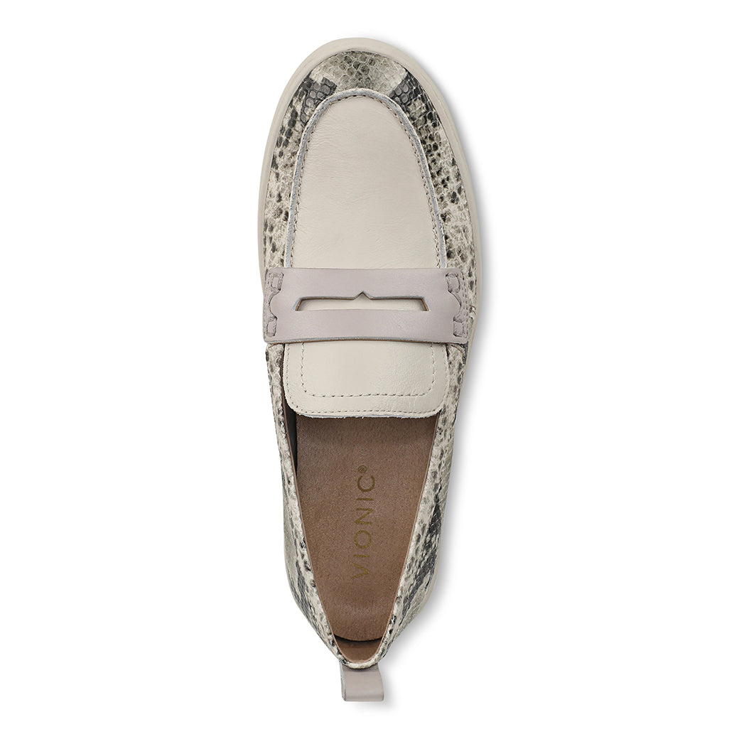 Vionic Uptown Leather Cream Snake