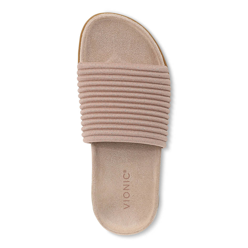 Vionic Evie Compression Knit Rugby Tan/Gold