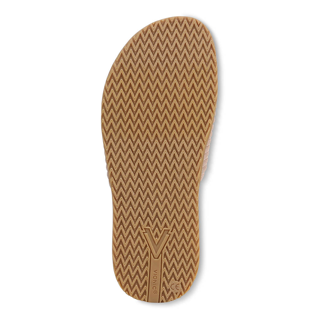 Vionic Evie Compression Knit Rugby Tan/Gold