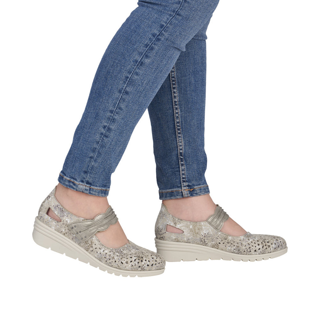 Rieker Aischa 59 Beige-Metallic/Perele