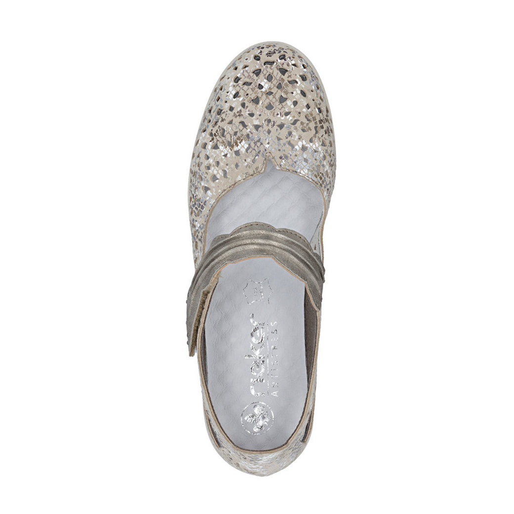 Womens Rieker Aischa 59 in Beige-Metallic/Perele