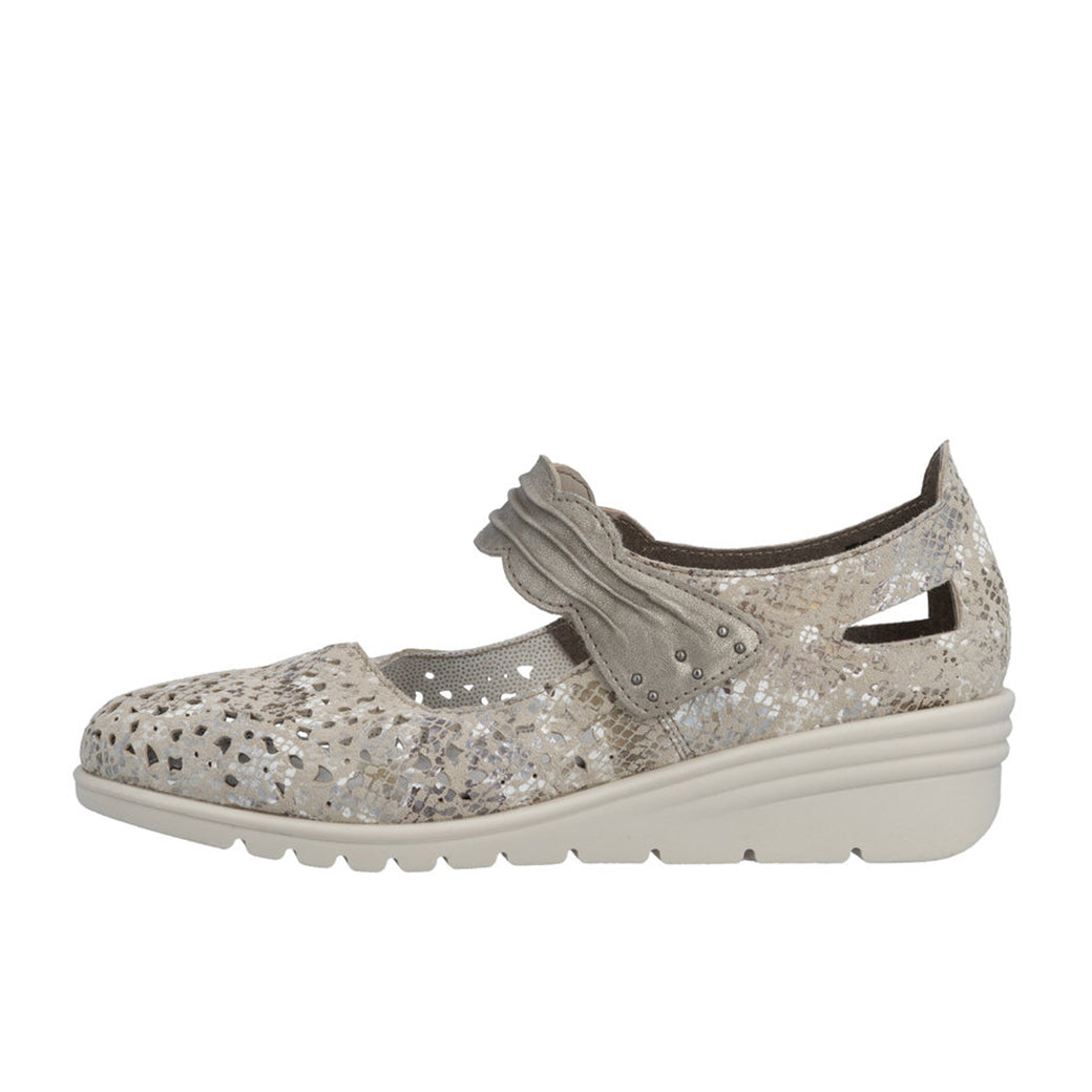 Womens Rieker Aischa 59 in Beige-Metallic/Perele