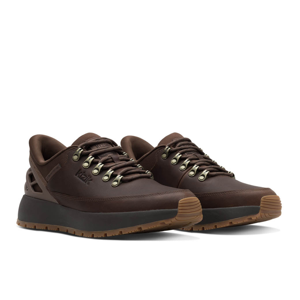 Mens Kizik Wasatch Leather Low in Soft Silt/Demitasse