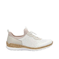 Womens Rieker Nikita 86 in Weiss/Perle/Rose Silver