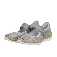 Womens Rieker Nikita 99 in Rose-Metallic/Grey/Silverflower